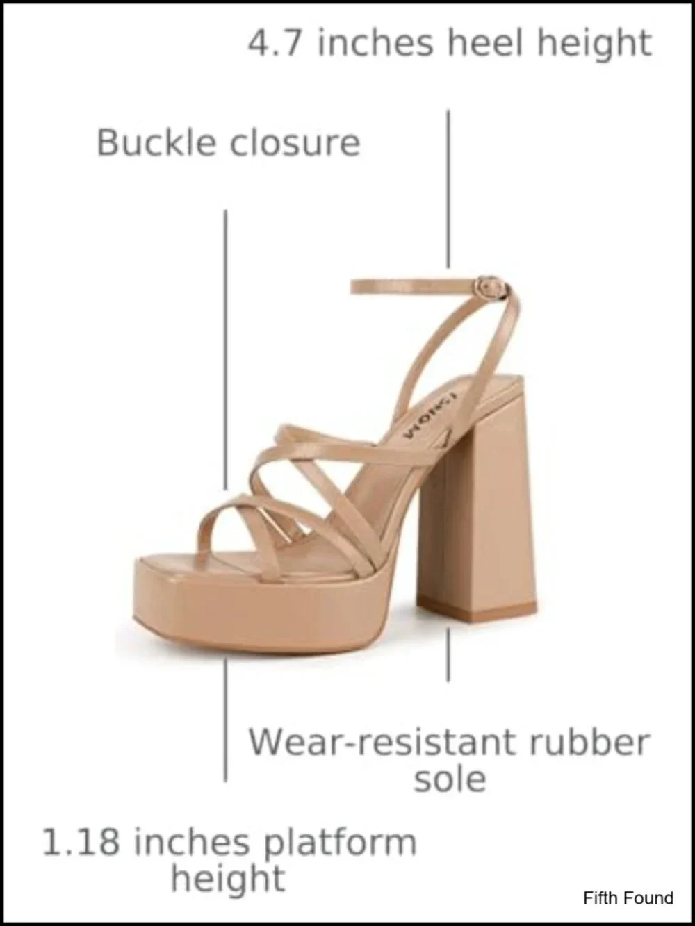Women's Chunky Platform Heels - Open Square Toe Block Heel Sandals Ankle Strap